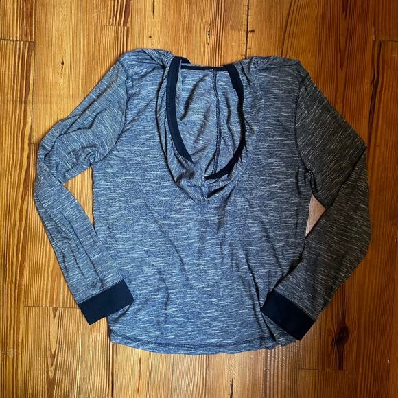 UK Style French Connection navy hooded long sleeve tee SIZE M - Picture 4 of 4